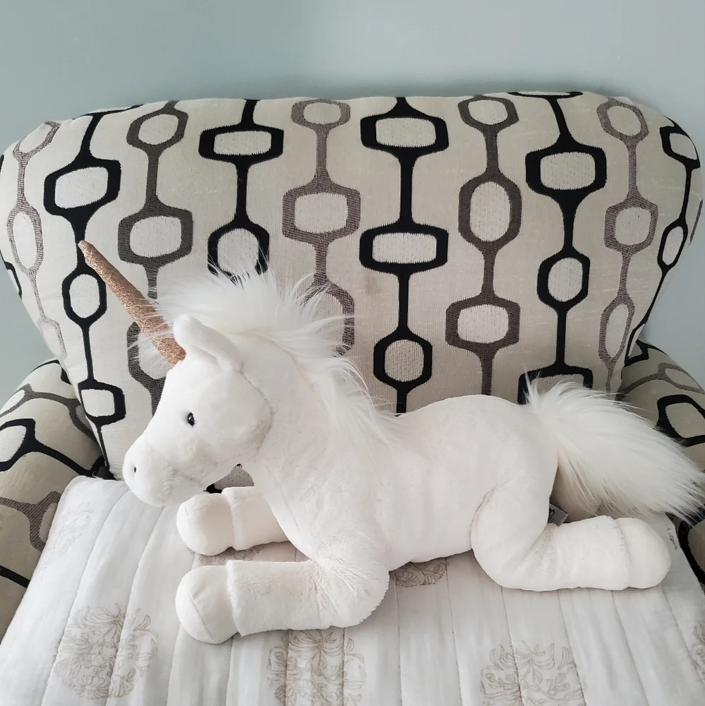 Jellycat Luna White Unicorn Glitter Horn Plush Mythical Stuffed Animal